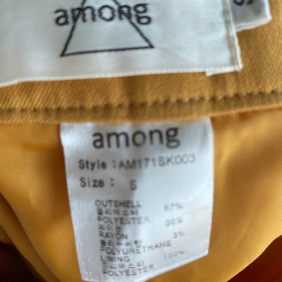 Among Mango Yellow Pencil Skirt - Picture 3 of 4